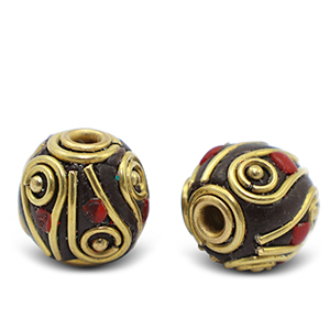 Bohemian-Perlen Red-antique gold