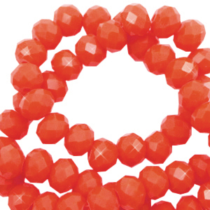 Top Glas Facett Perlen 6x4mm rondellen Vermillion orange