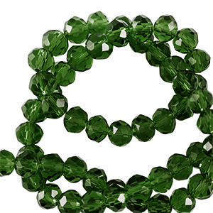 Top Glas Facett Perlen 3x3mm rondellen Emerald green
