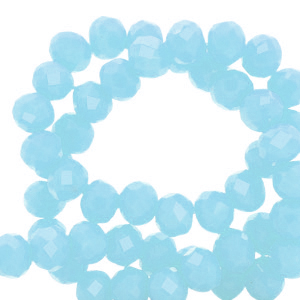 Top Glas Facett Perlen 4x3mm rondellen Arctic blue