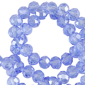 Top Glas Facett Perlen 3x4mm rondellen Dodger blue