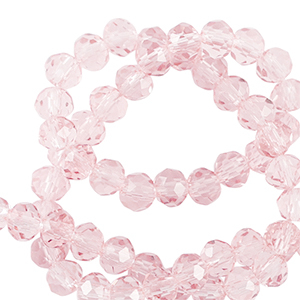 Top Glas Facett Perlen 4x3mm rondellen Pale pink
