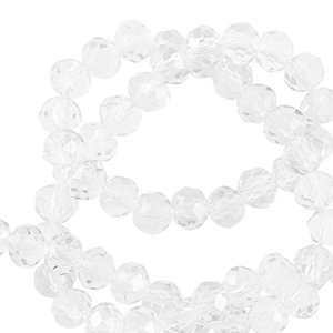 Top Glas Facett Perlen 4x3mm rondellen Transparent