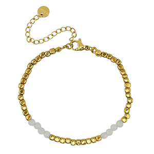 Armb&auml;nder aus Stainless Steel - Rostfreiem Stahl Gold-white