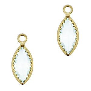 Anh&auml;nger Kristallglas Oval Light sky blue-gold