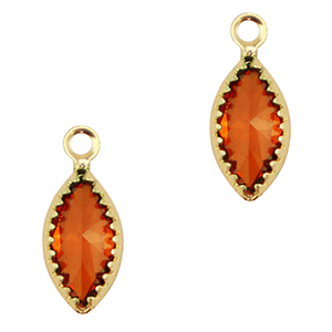 Anh&auml;nger Kristallglas Oval Red-gold