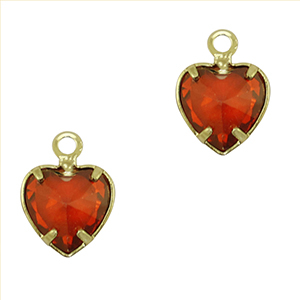 Anh&auml;nger Kristallglas Herz Red-gold
