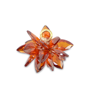 Zirkonia-Anh&auml;nger Blume Rusty orange