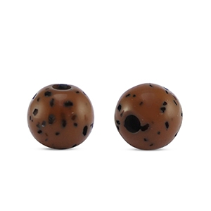 Polaris Perlen 6 mm rund Sassi Chestnut brown-black