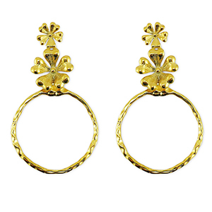 Ohrringe aus Stainless Steel - Rostfreiem Stahl Ohrstecker Blume Gold