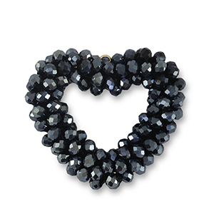 Top Facett Anh&auml;nger Herz Midnight Blue