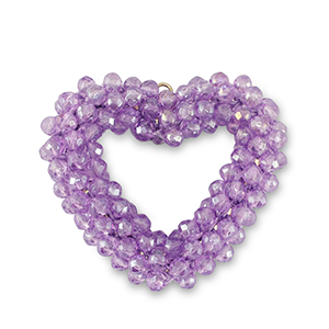 Top Facett Anh&auml;nger Herz Purple