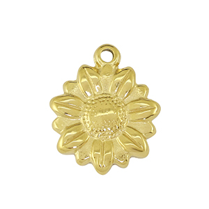 Stainless Steel - Rostfrei Stahl Anh&auml;nger sunnenblume Gold