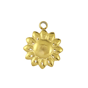 Stainless Steel - Rostfrei Stahl Anh&auml;nger Blume Gold