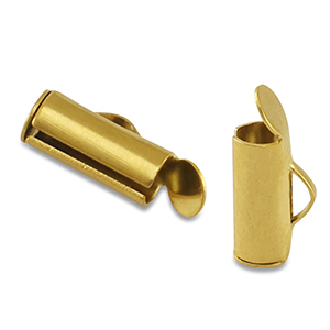 Stainless Steel - Rostfreiem Stahl Schmuckzubeh&ouml;r Schieber Endkappen Gold