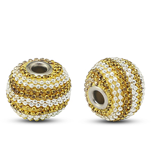 Bohemian-Perlen Gold-off white