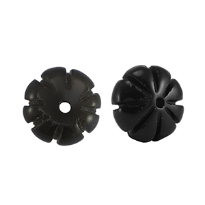 Naturstein Perlen Achat Blume Black