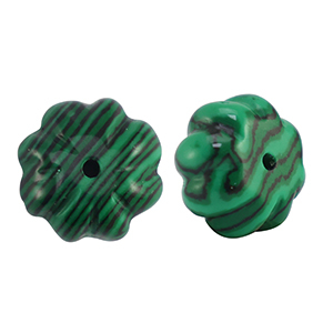 Naturstein Perlen Calcit Blume Green-black