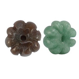 Naturstein Perlen Achat Blume Multicolour green orange