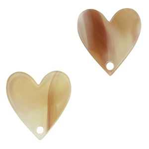 Resin Anh&auml;nger Herz Beige