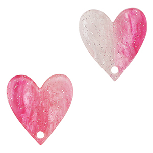 Resin Anh&auml;nger Herz Pink