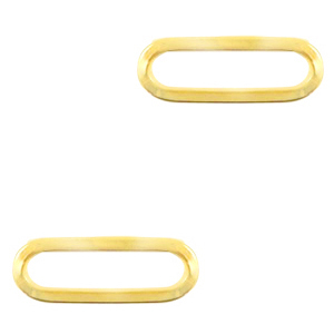 Stainless Steel - Rostfrei Stahl Anh&auml;nger/Zwischenst&uuml;ck Oval Gold