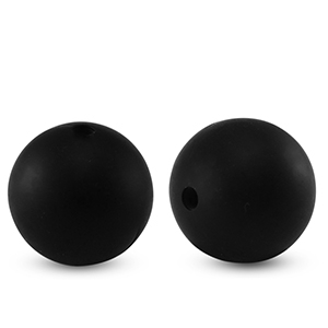 Silikonperlen 15mm runden Black
