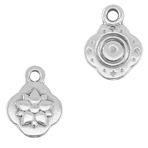 Metall Anh&auml;nger DQ Blume Antik silber (Nickelfrei)