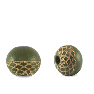 Holzperlen rund 10mm Patrone Olive green