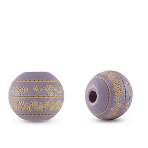Holzperlen rund 10mm Patrone Light purple