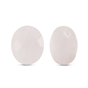 Naturstein Anh&auml;nger Rosenquarz Oval Light pink