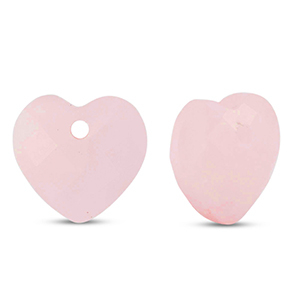 Naturstein Anh&auml;nger Glas Herz Pink