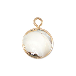 BQ S&uuml;sswasserperlen Anh&auml;nger Round Gold-Natural white