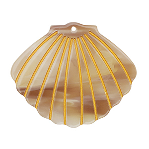 Resin Anh&auml;nger Muschel Beige