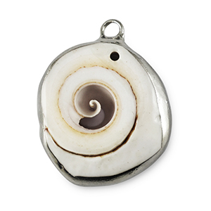 Muschel Anh&auml;nger Specials Schnecke Creamy white-silver