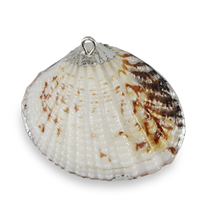 Muschel Anh&auml;nger Specials Jakobsmuschel Ivory copper brown-silver
