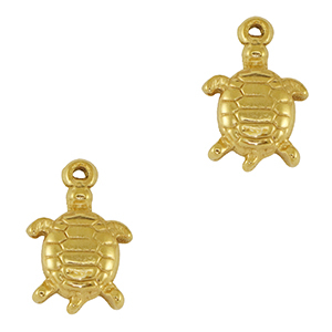 Stainless Steel - Rostfrei Stahl Anh&auml;nger Schildkr&ouml;te Gold