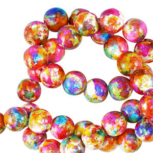 Perlen Keramik 6mm Multicolor