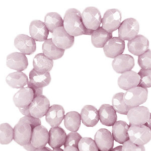 Top Glas Facett Perlen 4x3 mm rondellen Sweet lilac purple-pearl shine coating