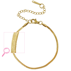 Armb&auml;nder aus Stainless Steel - Rostfreiem Stahl Schlangenkette Gold