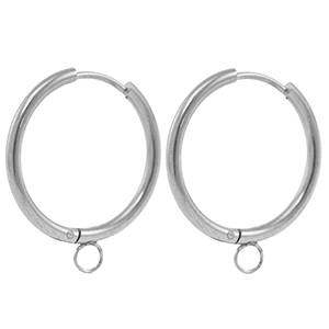 Ohrringe aus Stainless Steel - Rostfreiem Stahl Creolen 22mm Silver