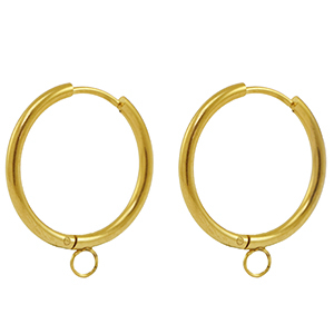 Ohrringe aus Stainless Steel - Rostfreiem Stahl Creolen 20mm Gold