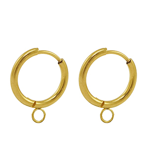 Ohrringe aus Stainless Steel - Rostfreiem Stahl Creolen 16mm Gold