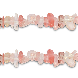Chip Steine Perlen Transparent watermelon Pink