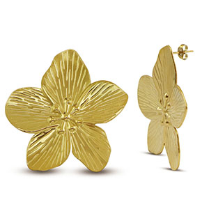 Ohrringe aus Stainless Steel - Rostfreiem Stahl Ohrstecker Blume Gold