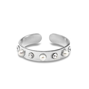 Ringe aus Stainless Steel - Rostfreiem Stahl Perlen Silver