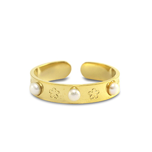 Ringe aus Stainless Steel - Rostfreiem Stahl Perlen Gold