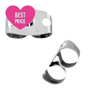 Stainless steel Schmuckzubeh&ouml;r Ohrring Verschluss rostfrei Stahl Silber