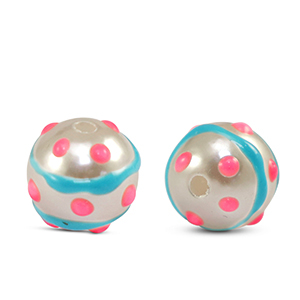 Acryl perlen Punkte Pearl-blue pink