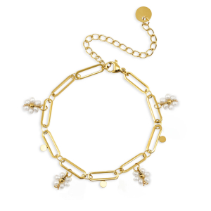 Armb&auml;nder aus Stainless Steel - Rostfreiem Stahl Perlen Gold